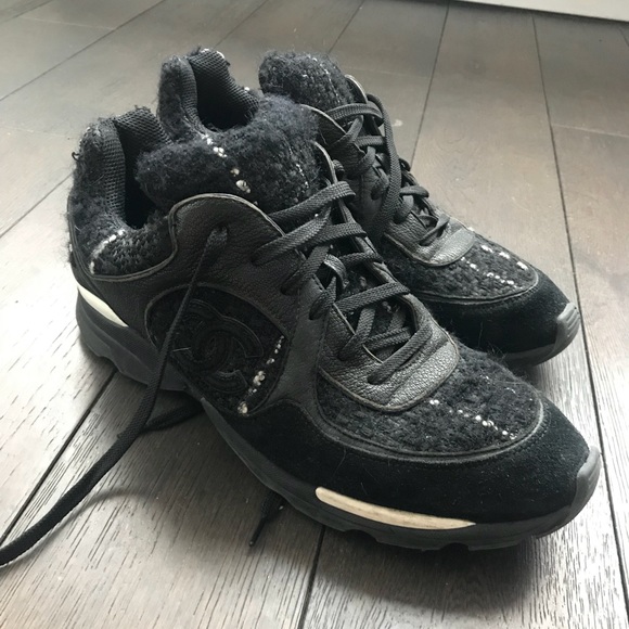 chanel tweed trainers